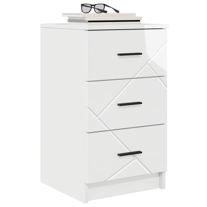 Armadio da Notte con cassetto Bianco lucido 38 x 38 x 66 cm | homemem39