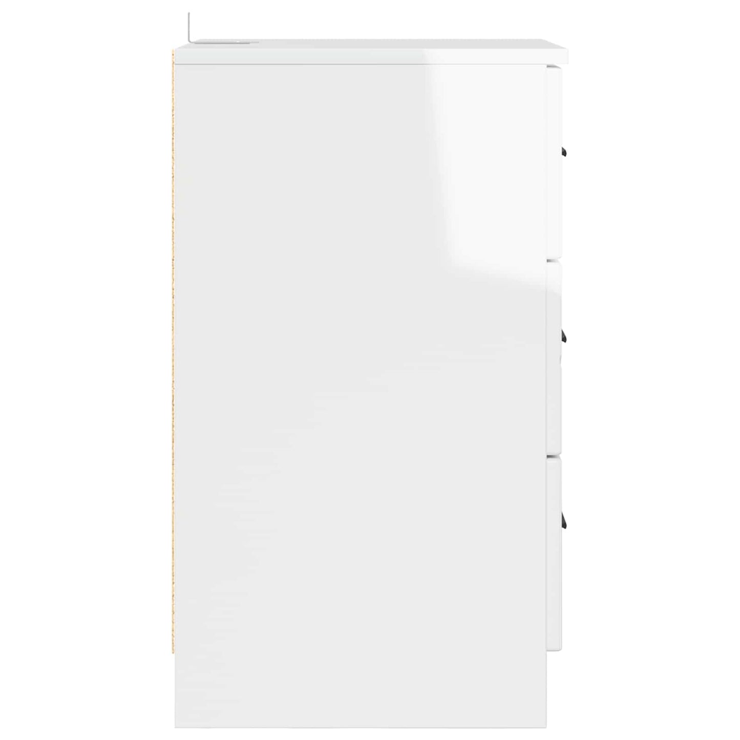 Armadio da Notte con cassetto Bianco lucido 38 x 38 x 66 cm | homemem39