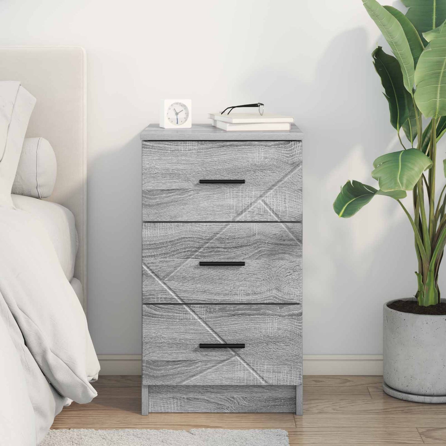 Armadio da Notte con cassetto Grigio sonoma 38 x 38 x 66 cm | homemem39