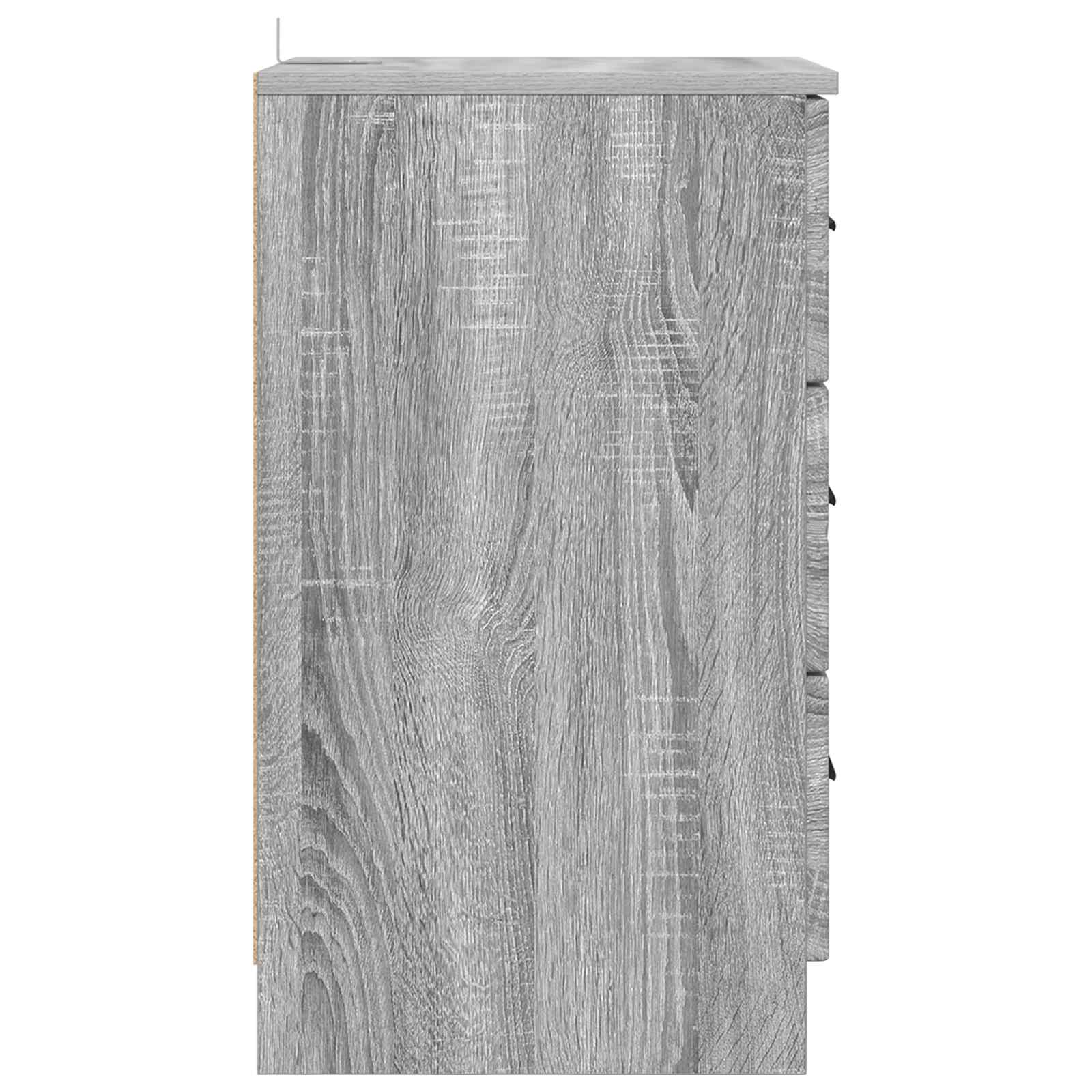 Armadio da Notte con cassetto Grigio sonoma 38 x 38 x 66 cm | homemem39