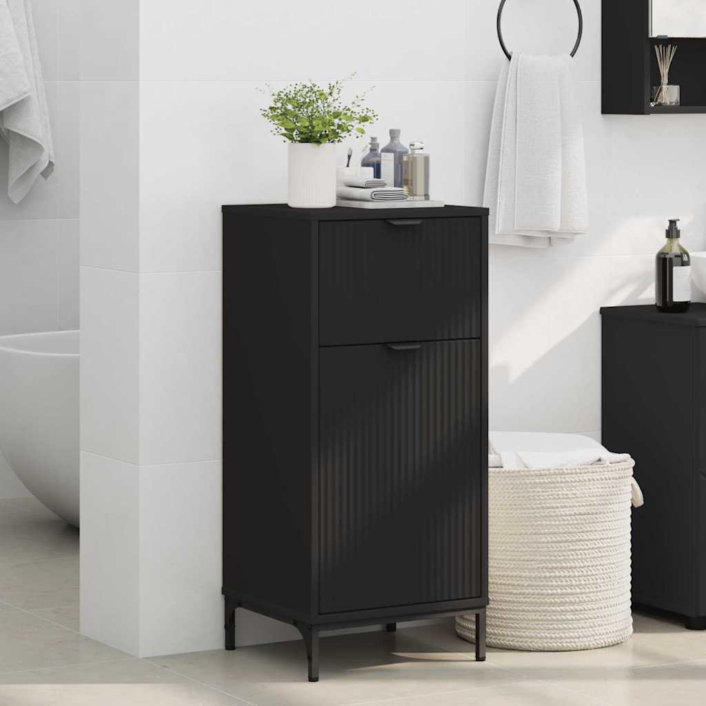 Mobile da Bagno con cassetto con porta Nero 39,5 x 36 x 88 cm | homemem39