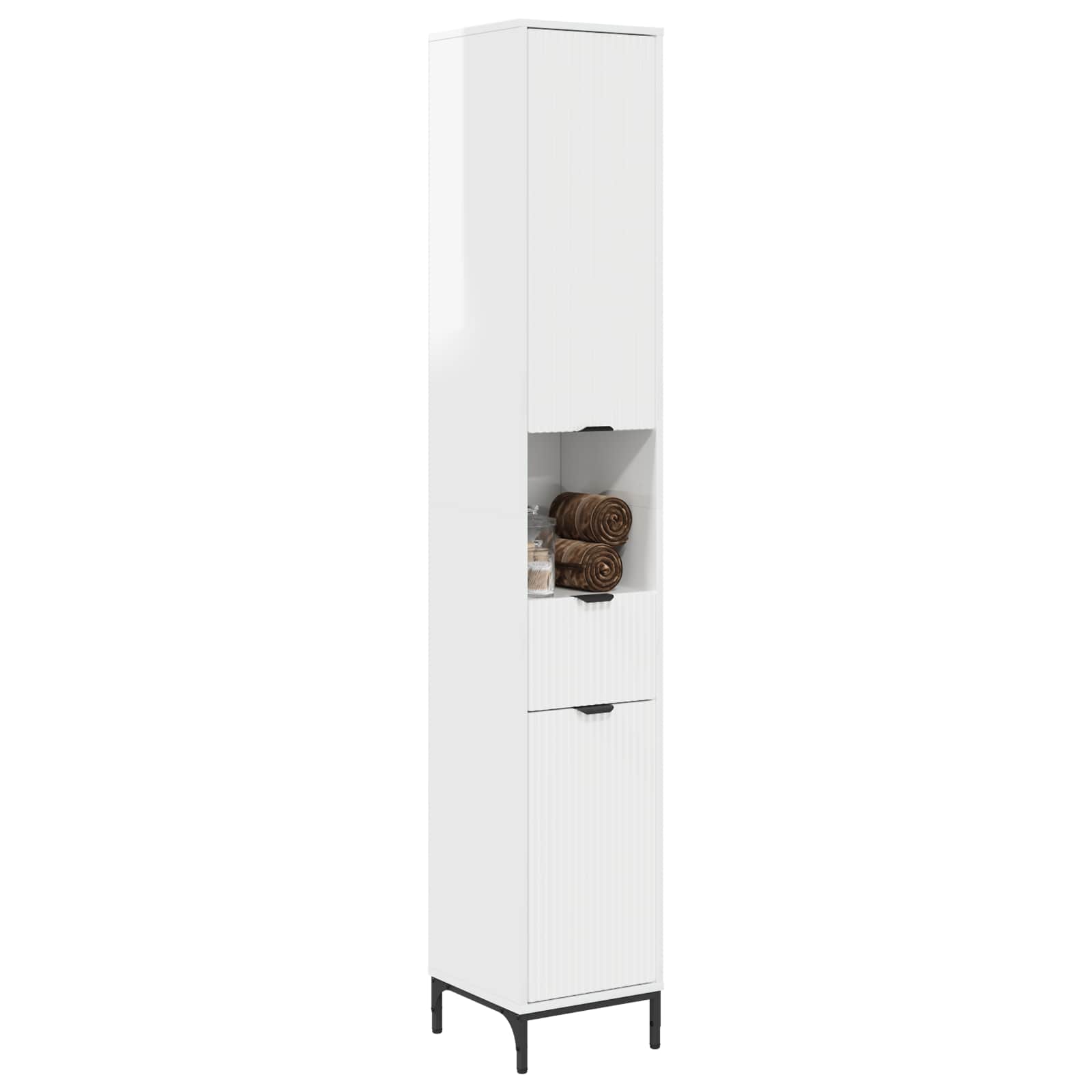 Mobile da Bagno Bianco Lucido 31,5 x 33 x 190 cm | homemem39