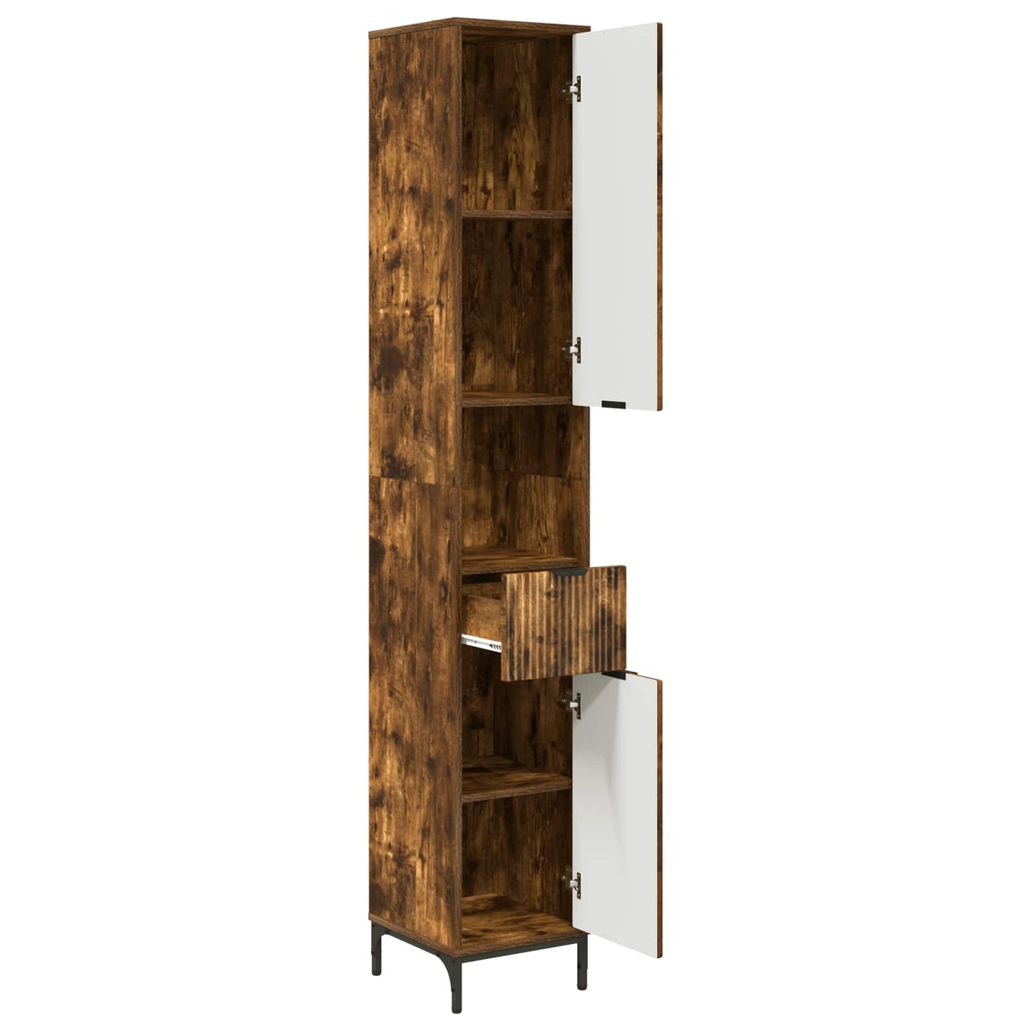 Mobile da Bagno con cassetto Rovere fumé 31,5 x 33 x 190 cm