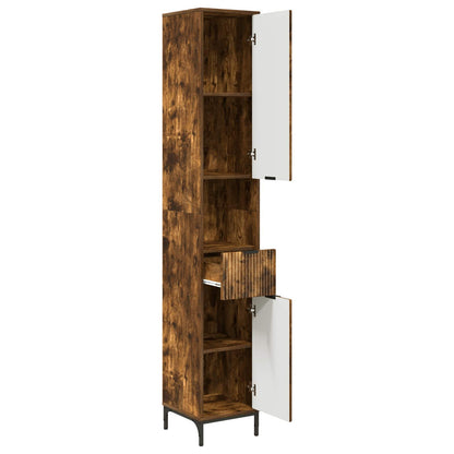 Mobile da Bagno con cassetto Rovere fumé 31,5 x 33 x 190 cm