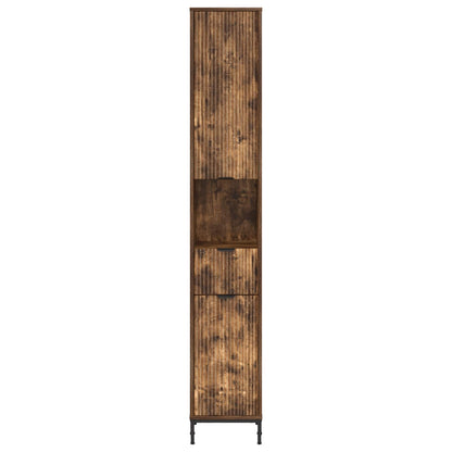 Mobile da Bagno con cassetto Rovere fumé 31,5 x 33 x 190 cm