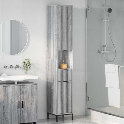 Mobile da Bagno Grigio Sonoma 31,5 x 33 x 190 cm