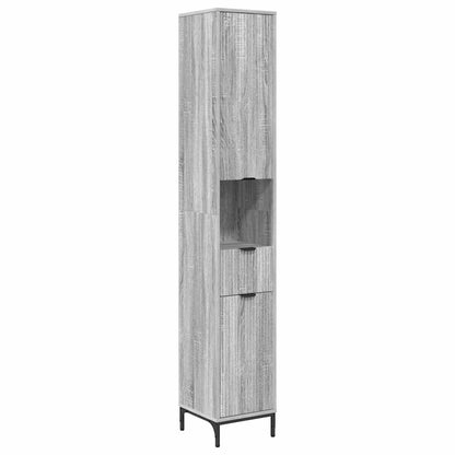 Mobile da Bagno con cassetto Grigio Sonoma 31,5 x 33 x 190 cm | homemem39