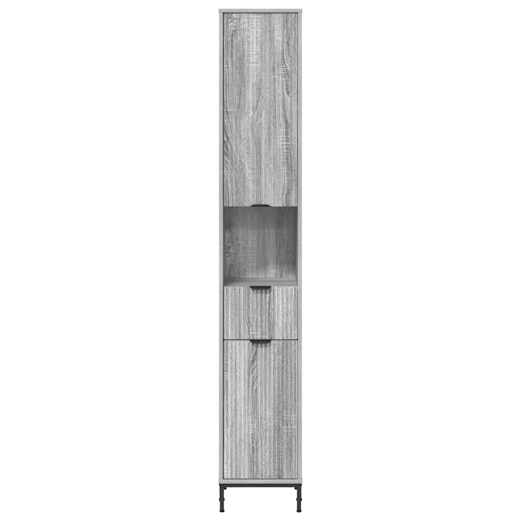 Mobile da Bagno con cassetto Grigio Sonoma 31,5 x 33 x 190 cm | homemem39