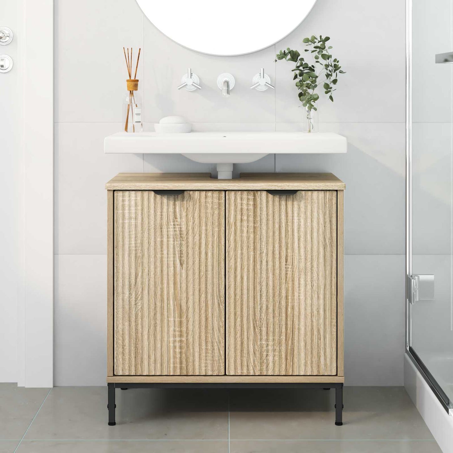 Armadio per Lavabo da Bagno Rovere Sonoma 60,5 x 33,5 x 61 cm