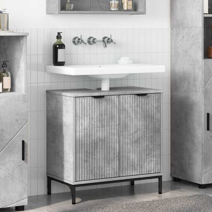 Armadio per Lavabo da Bagno Grigio cemento 60,5 x 33,5 x 61 cm