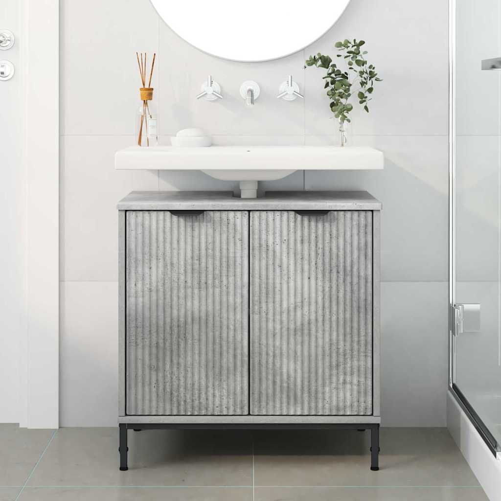 Armadio per Lavabo da Bagno Grigio cemento 60,5 x 33,5 x 61 cm | homemem39