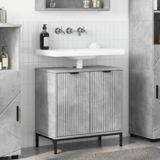 Armadio per Lavabo da Bagno Grigio cemento 60,5 x 33,5 x 61 cm