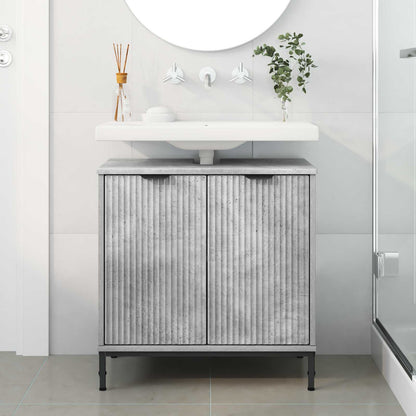 Armadio per Lavabo da Bagno Grigio cemento 60,5 x 33,5 x 61 cm