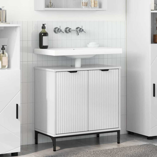 Armadio per Lavabo da Bagno Bianco lucido 60,5 x 33,5 x 61 cm | homemem39