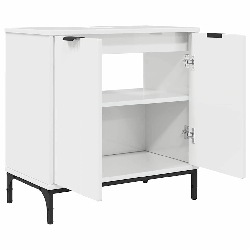 Armadio per Lavabo da Bagno Bianco lucido 60,5 x 33,5 x 61 cm | homemem39