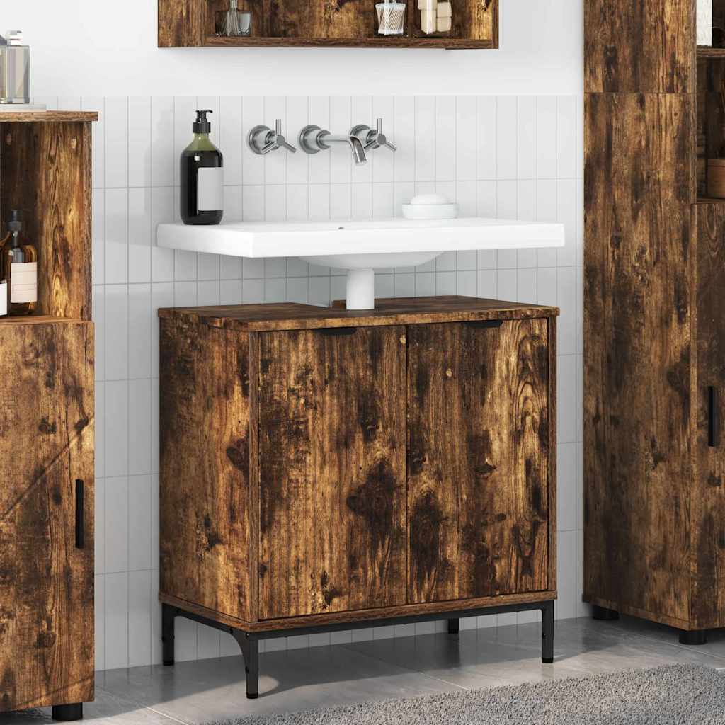 Armadio per Lavabo da Bagno Rovere fumé 60,5 x 33,5 x 61 cm