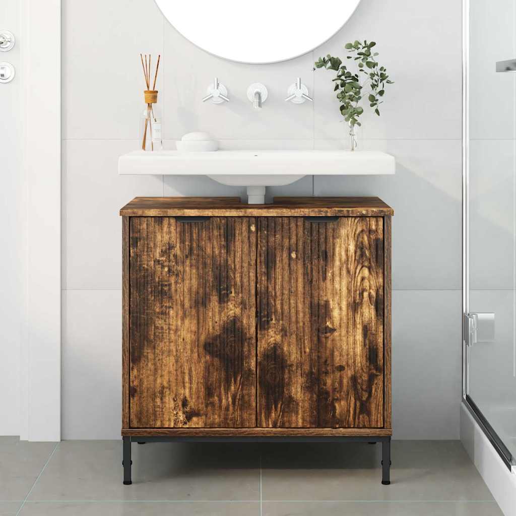 Armadio per Lavabo da Bagno Rovere fumé 60,5 x 33,5 x 61 cm
