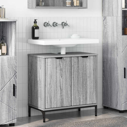 Armadio per Lavabo da Bagno Grigio Sonoma 60,5 x 33,5 x 61 cm