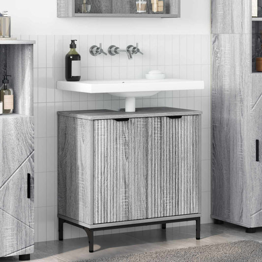 Armadio per Lavabo da Bagno Grigio Sonoma 60,5 x 33,5 x 61 cm