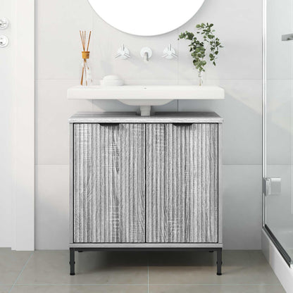 Armadio per Lavabo da Bagno Grigio Sonoma 60,5 x 33,5 x 61 cm