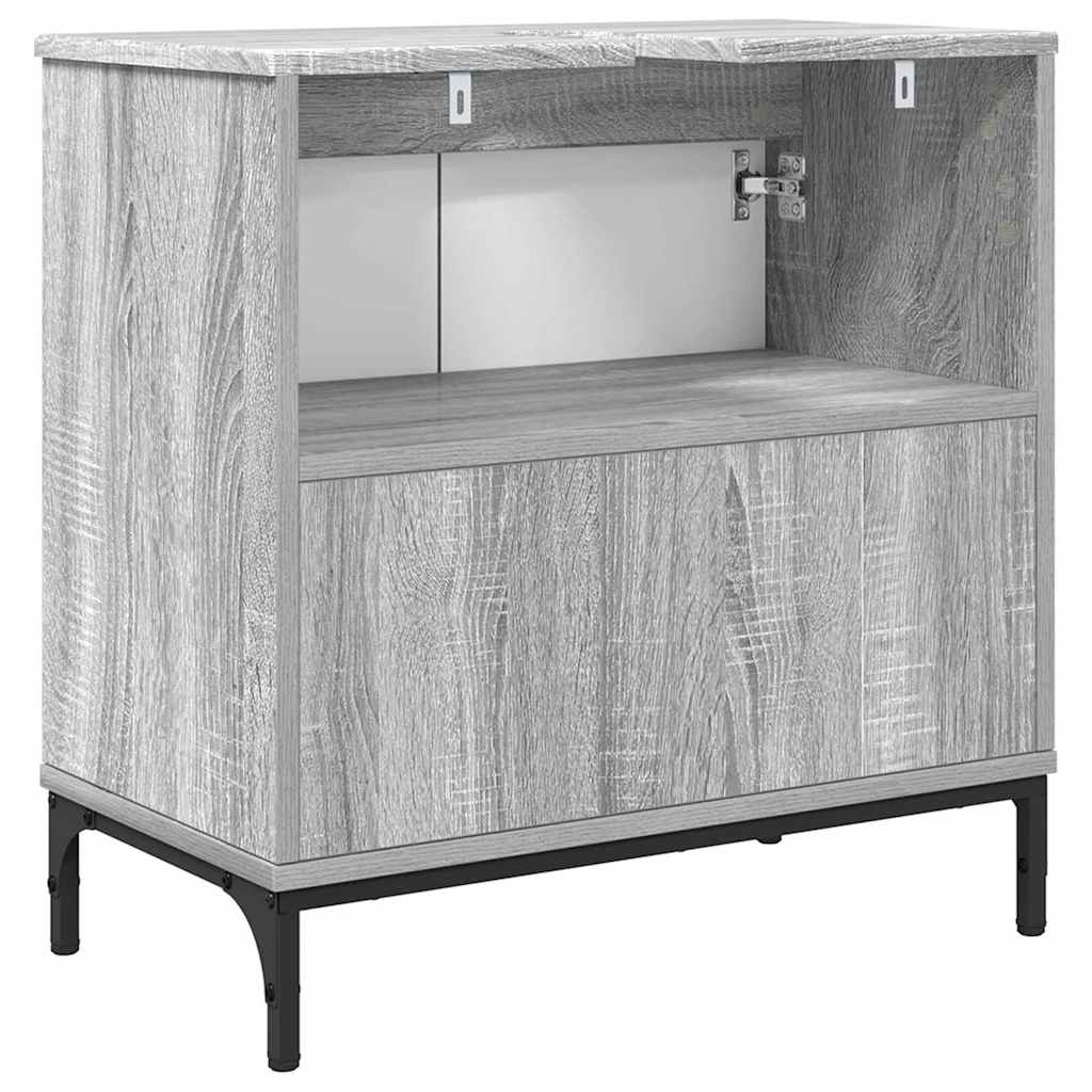 Armadio per Lavabo da Bagno Grigio Sonoma 60,5 x 33,5 x 61 cm | homemem39