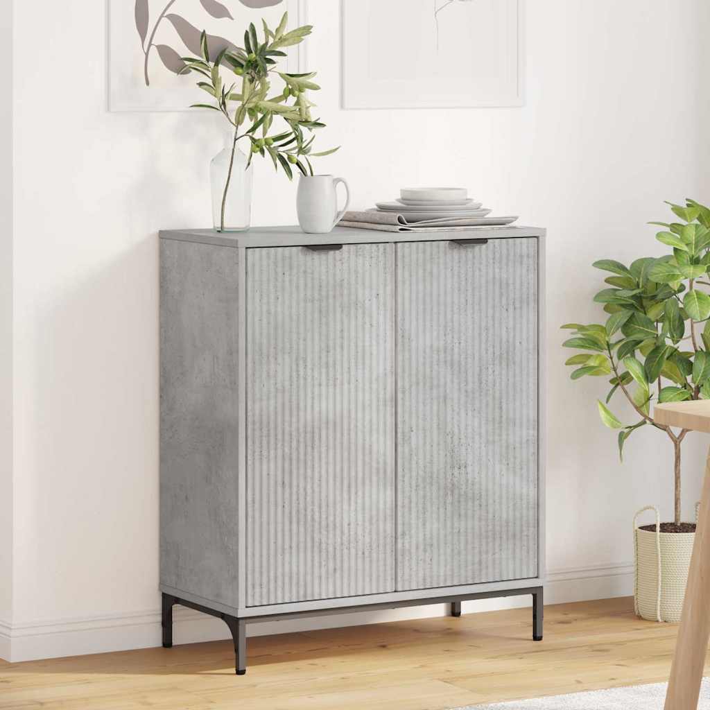 Credenza Grigio cemento 69,5 x 33 x 82 cm Legno multistrato