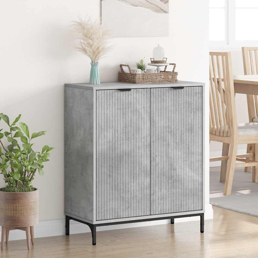 Credenza Grigio cemento 69,5 x 33 x 82 cm Legno multistrato