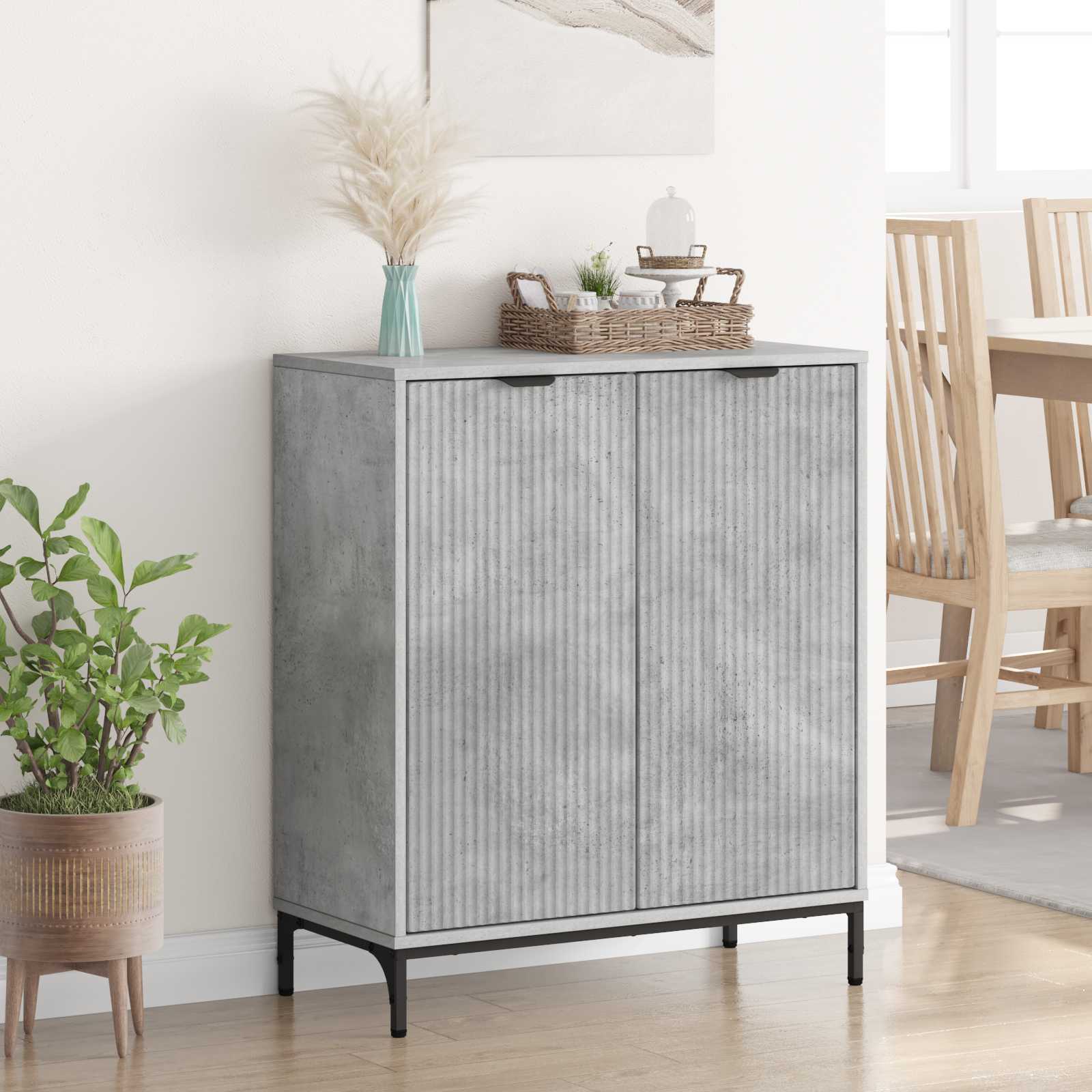 Credenza Grigio cemento 69,5 x 33 x 82 cm Legno ingegnerizzato | homemem39