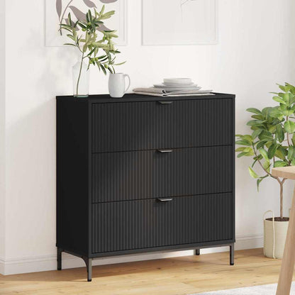 Credenza con cassetto Nero 79,5 x 33 x 82 cm Legno multistrato