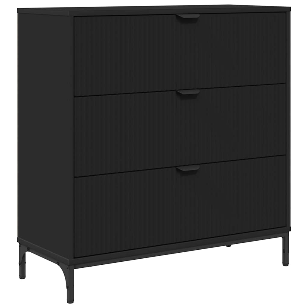 Credenza con cassetto Nero 79,5 x 33 x 82 cm Legno multistrato
