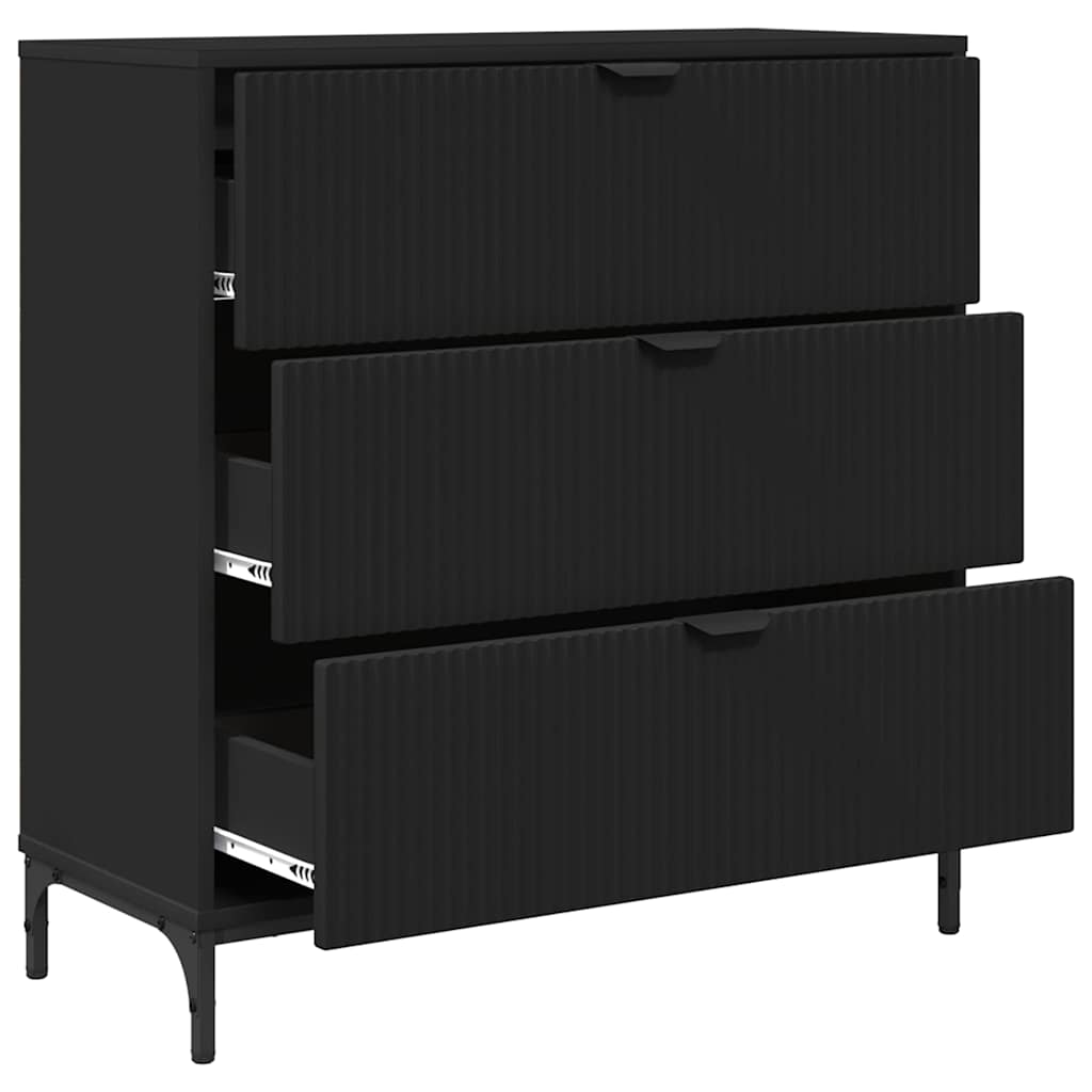 Credenza con cassetto Nero 79,5 x 33 x 82 cm Legno multistrato