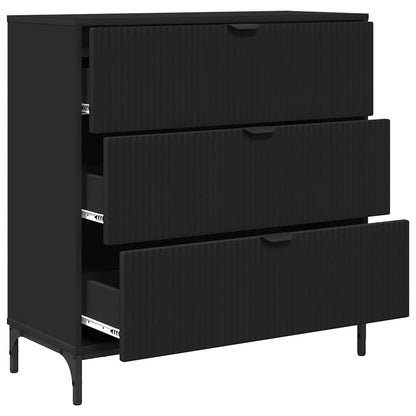 Credenza con cassetto Nero 79,5 x 33 x 82 cm Legno multistrato