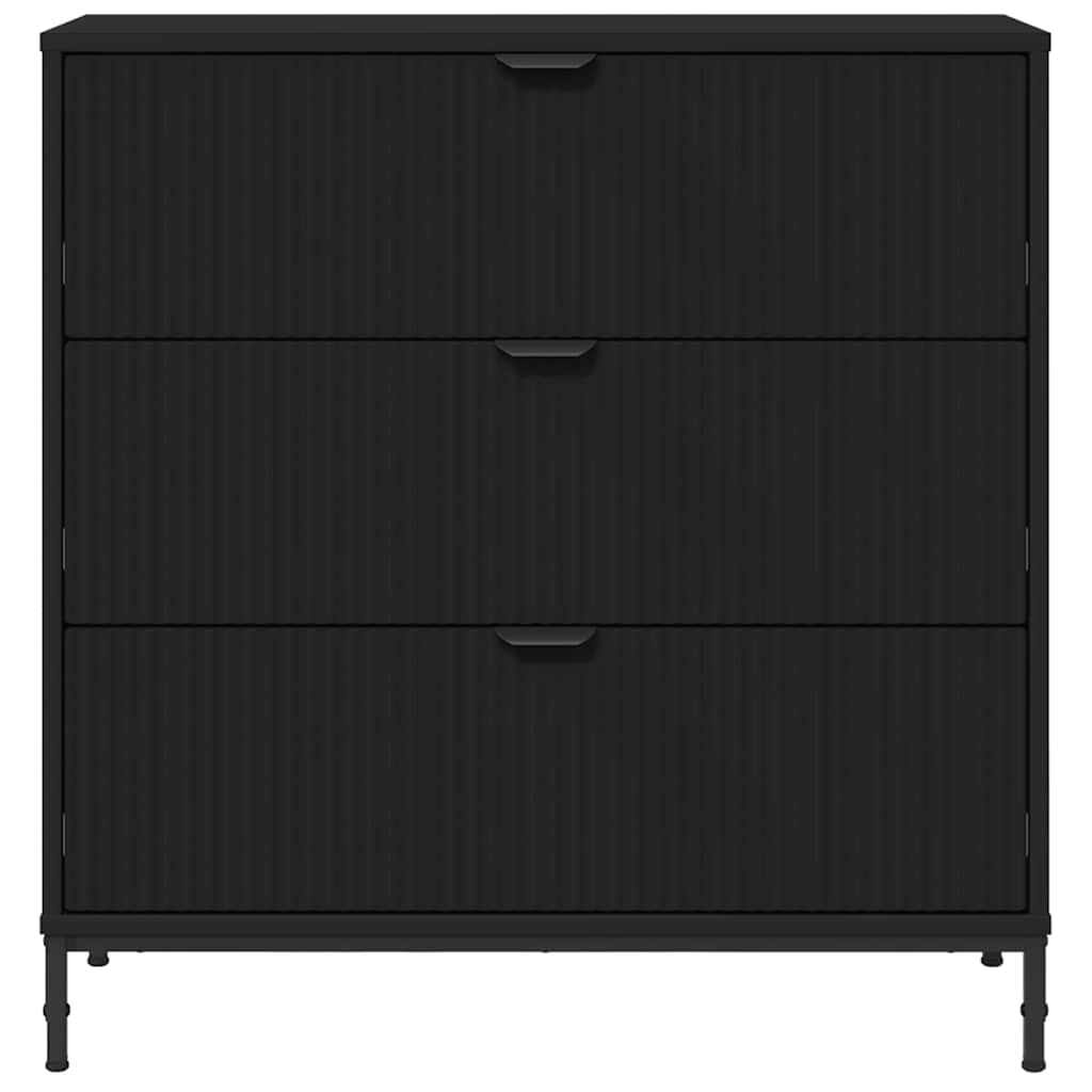 Credenza con cassetto Nero 79,5 x 33 x 82 cm Legno multistrato