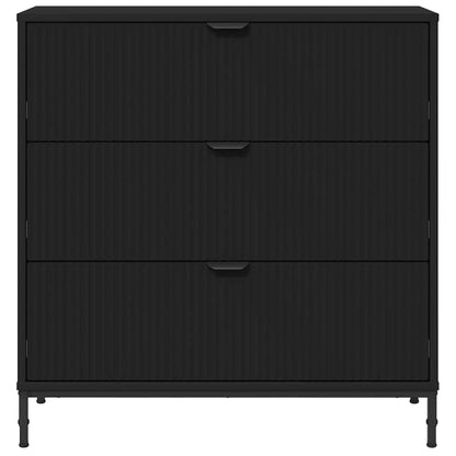 Credenza con cassetto Nero 79,5 x 33 x 82 cm Legno multistrato