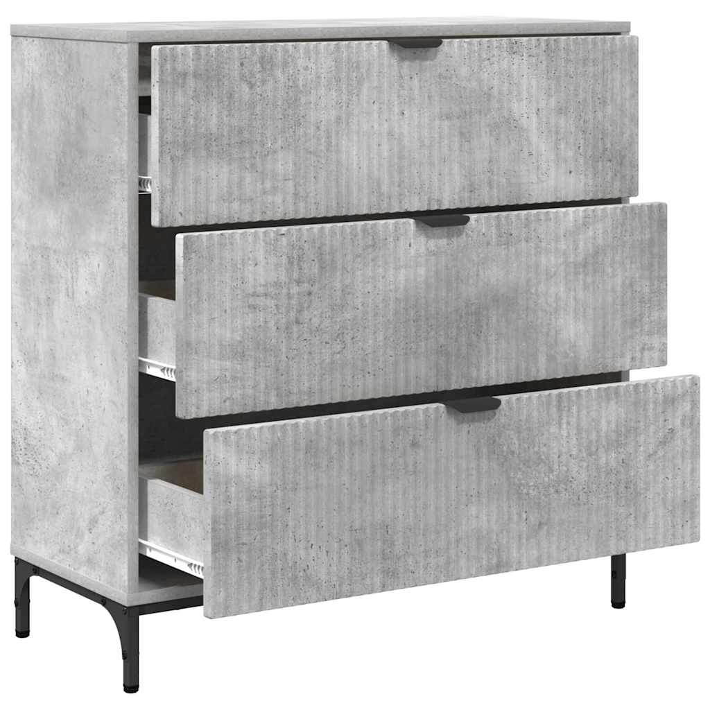 Credenza Grigio cemento 79,5 x 33 x 82 cm Legno multistrato
