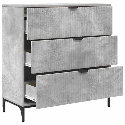 Credenza Grigio cemento 79,5 x 33 x 82 cm Legno multistrato