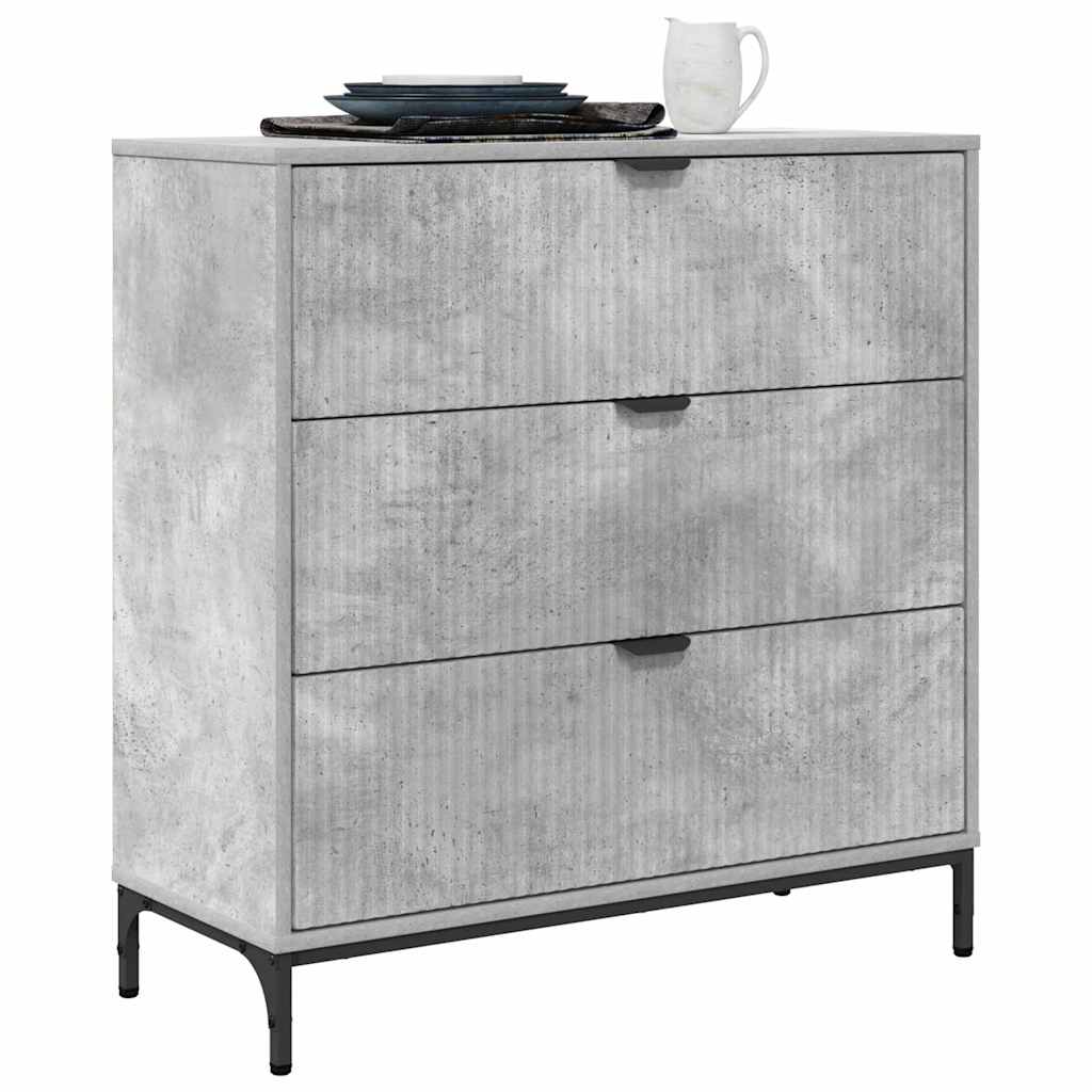 Credenza Grigio cemento 79,5 x 33 x 82 cm Legno multistrato