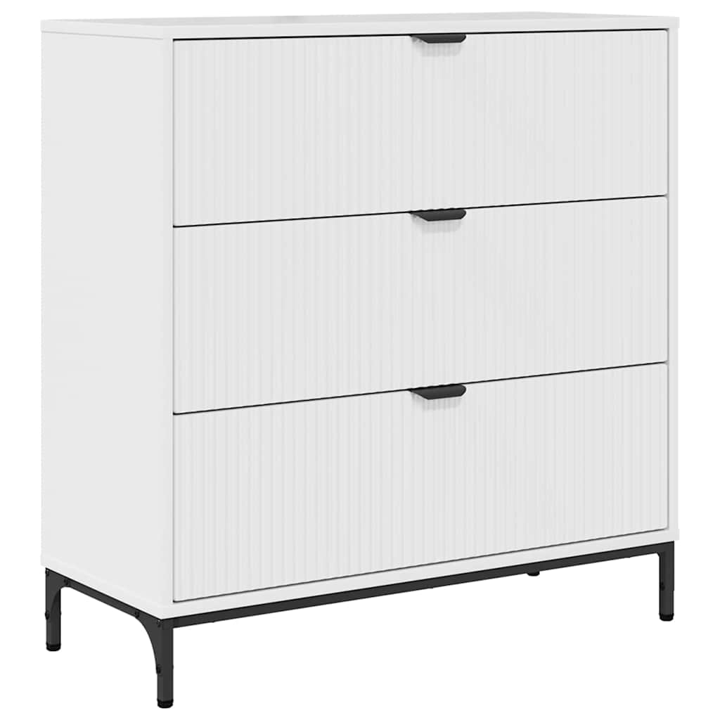 Credenza Bianco Lucido 79,5 x 33 x 82 cm Legno multistrato