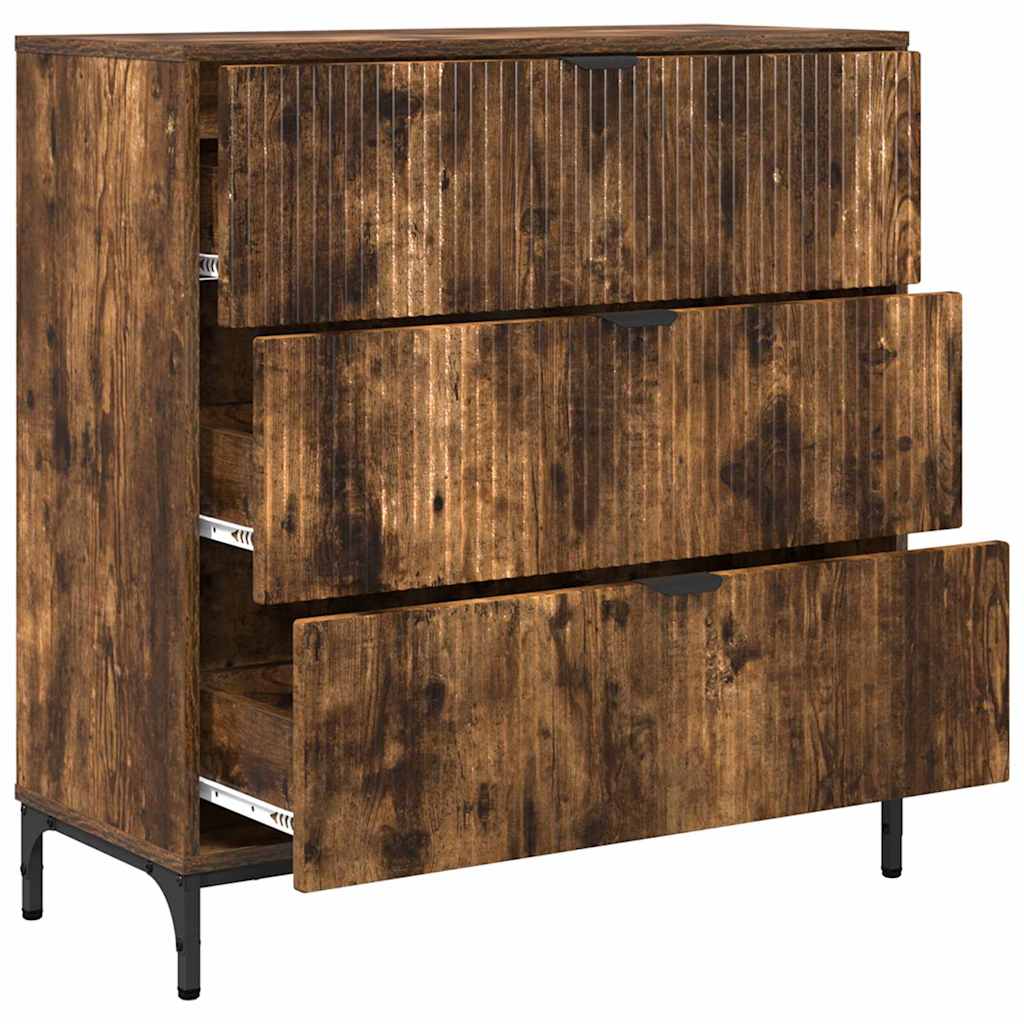 Credenza Rovere fumé 79,5 x 33 x 82 cm Legno multistrato