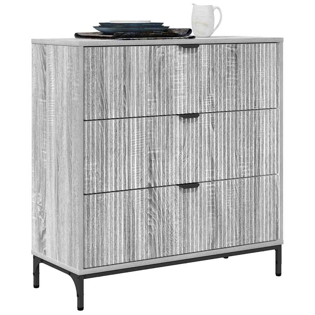 Credenza Grigio Sonoma 79,5 x 33 x 82 cm Legno multistrato