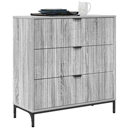 Credenza Grigio Sonoma 79,5 x 33 x 82 cm Legno multistrato