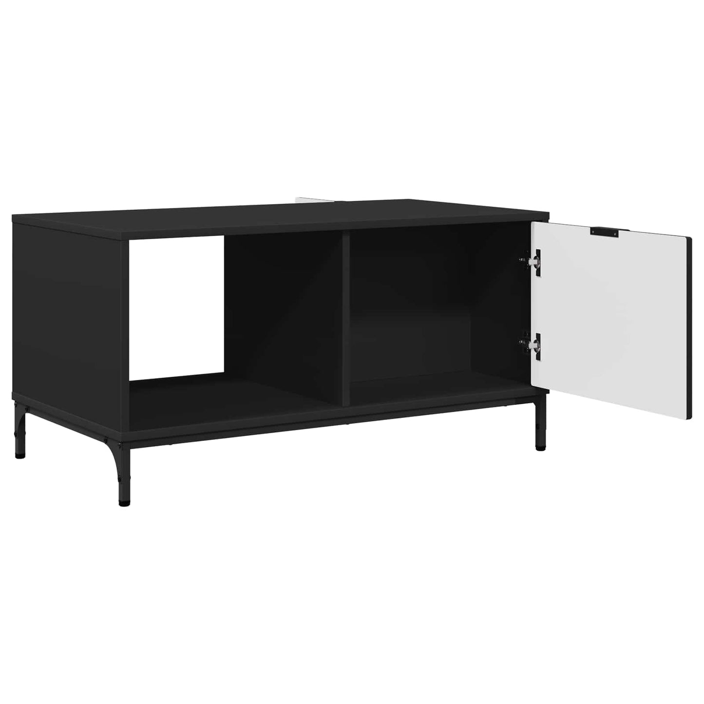 Tavolino da salotto con cassetto Rovere Nero 90 x 49 x 46 cm