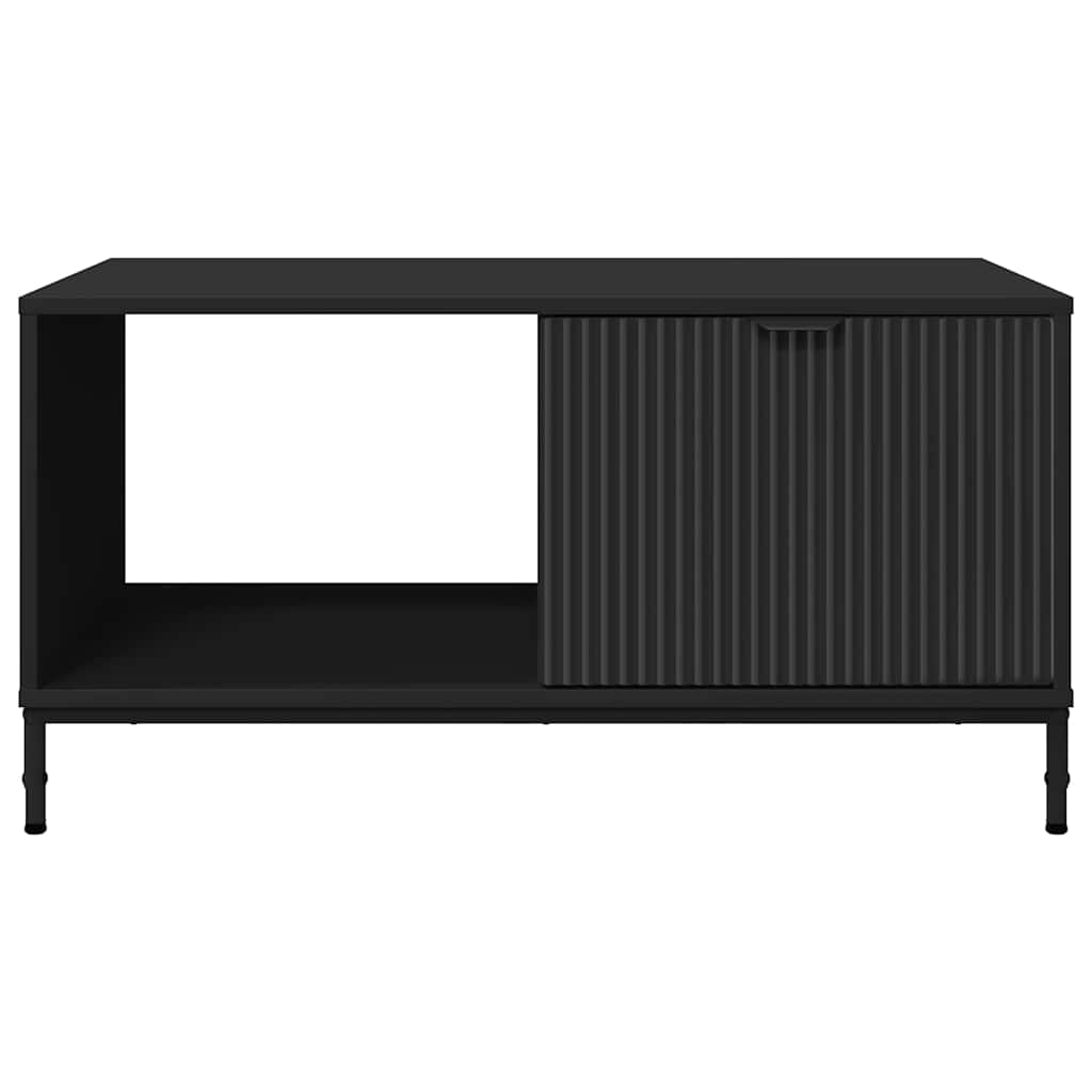Tavolino da salotto con cassetto Rovere Nero 90 x 49 x 46 cm | homemem39