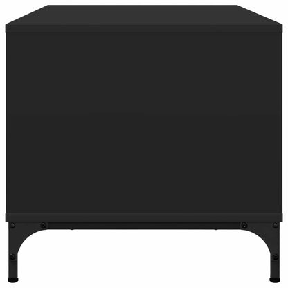 Tavolino da salotto con cassetto Rovere Nero 90 x 49 x 46 cm