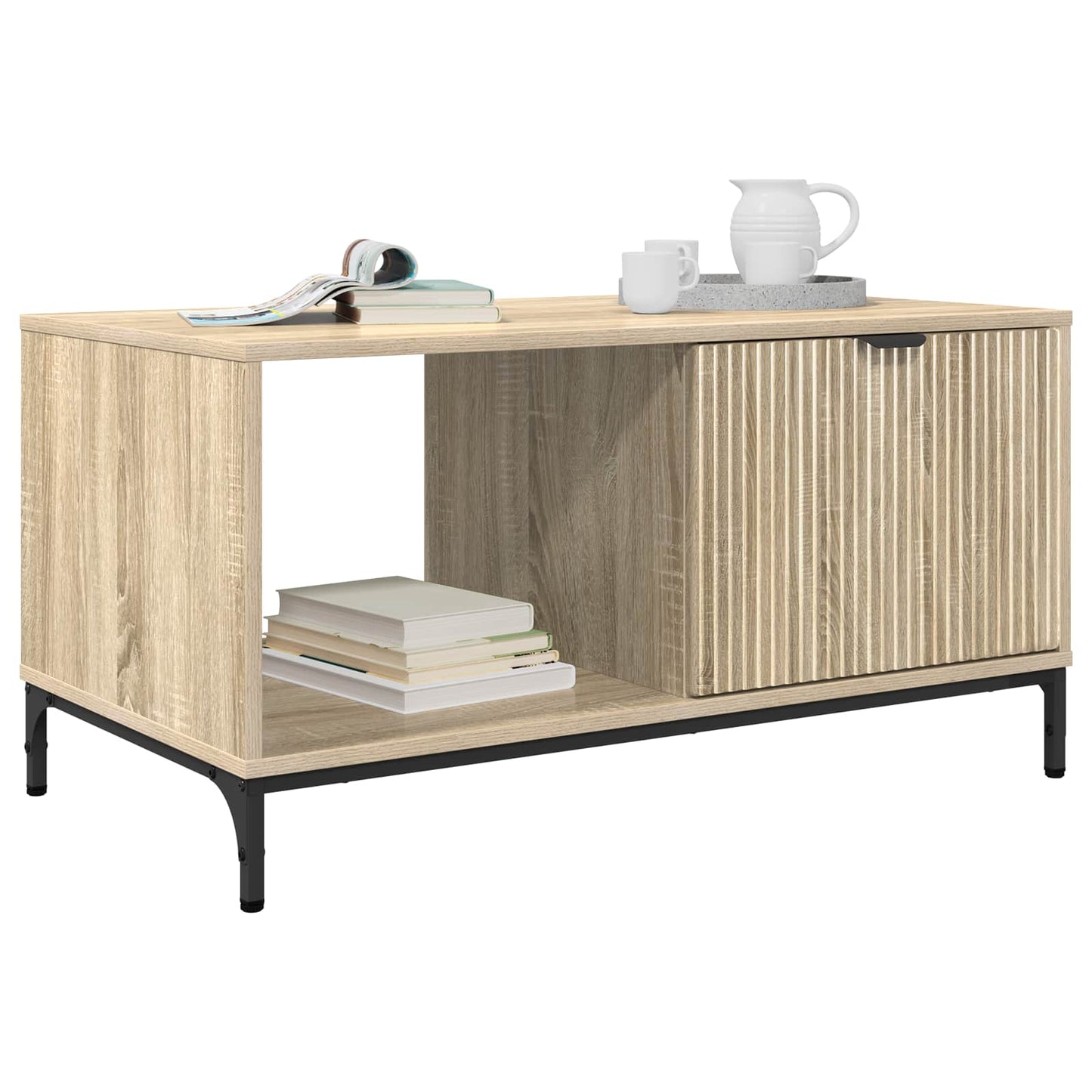 Tavolino da salotto con cassetto Rovere Sonoma 90 x 49 x 46 cm