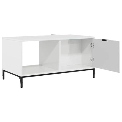 Tavolino da salotto con cassetto Bianco Lucido 90 x 49 x 46 cm | homemem39