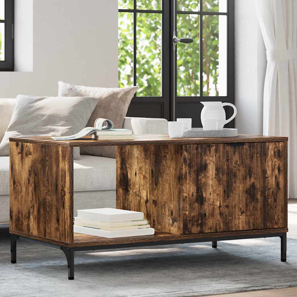 Tavolino da salotto con cassetto Rovere fumé 90 x 49 x 46 cm | homemem39