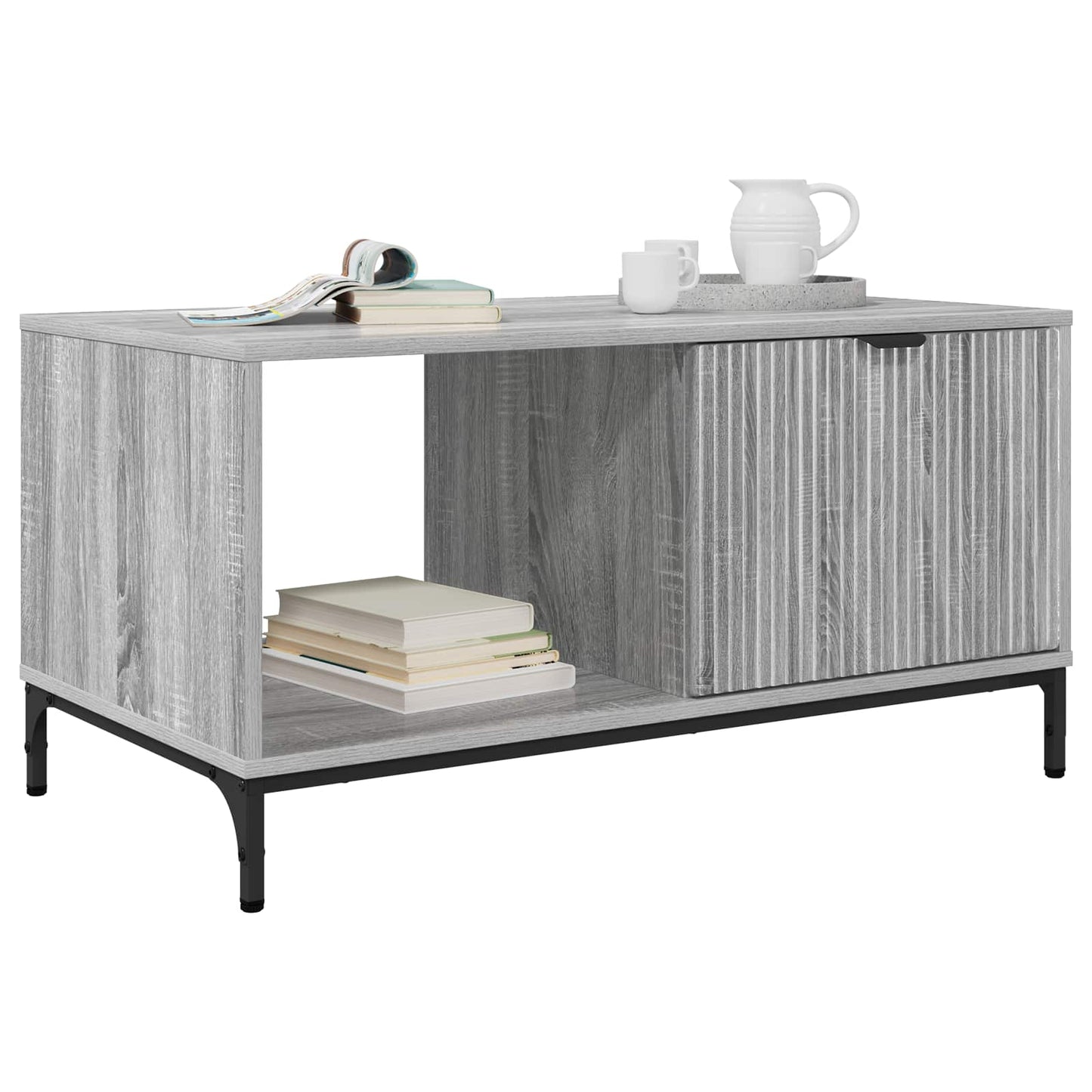 Tavolino da salotto con cassetto Grigio Sonoma 90 x 49 x 46 cm