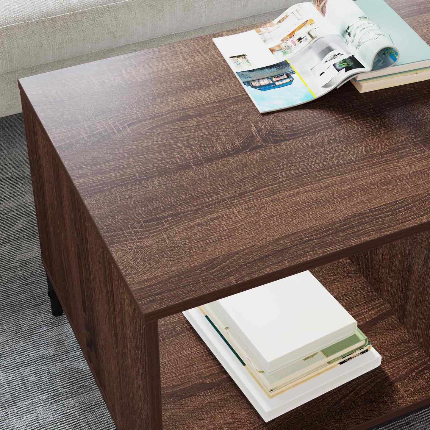 Tavolino da salotto con cassetto Rovere Marrone 90 x 49 x 46 cm