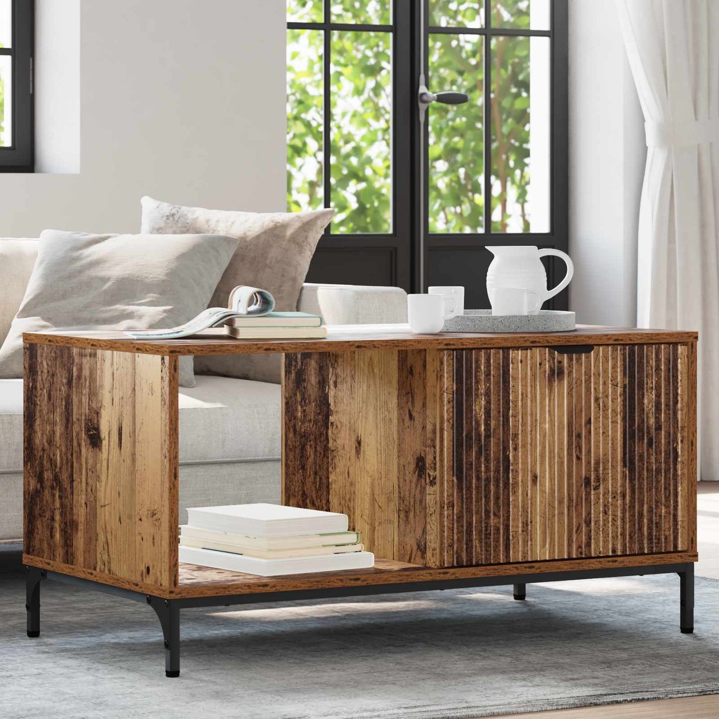 Tavolino da salotto con cassetto Legno vecchio 90 x 49 x 46 cm | homemem39